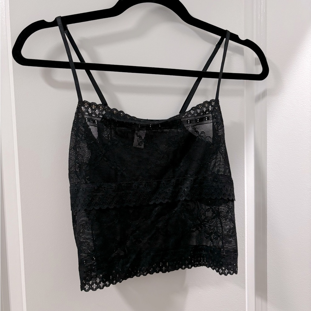 Mesh Black Crop Top
